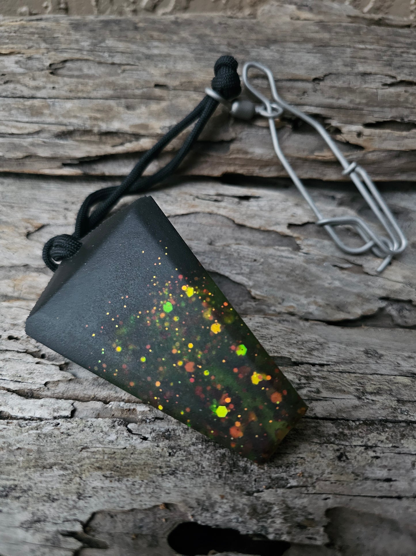 Pintail - Black and Green and holo glitter -GREEN GHOST