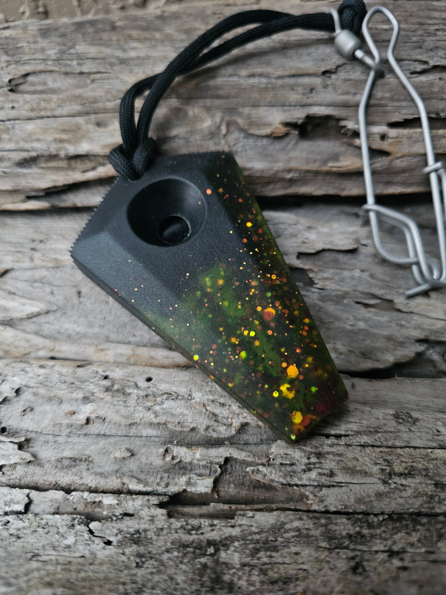 Pintail - Black and Green and holo glitter -GREEN GHOST