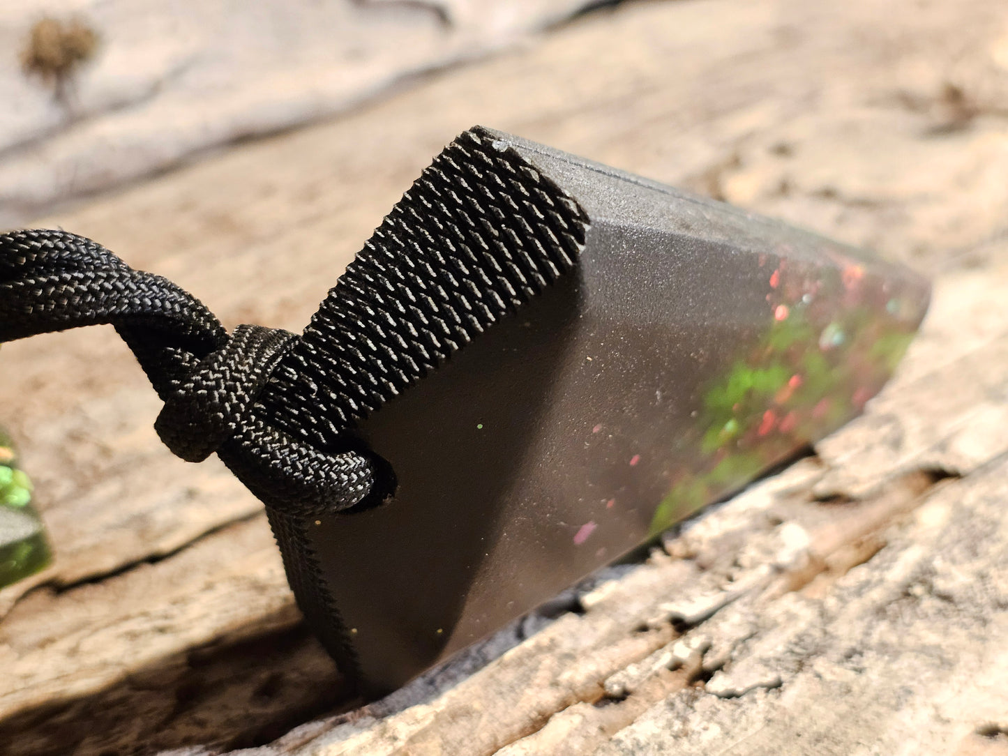 Pintail - Black and Green and holo glitter -GREEN GHOST