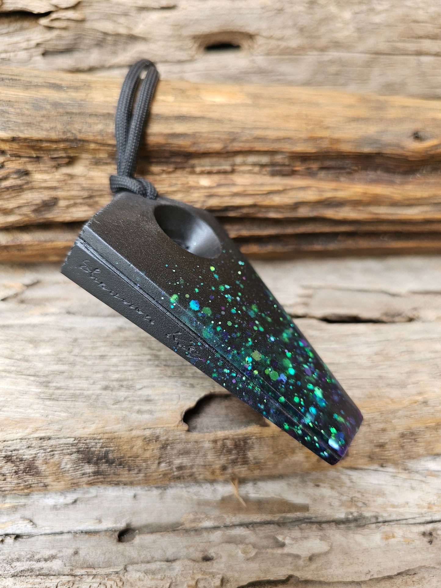 Pintail - Black and Blue and holo glitter -BLUE GHOST