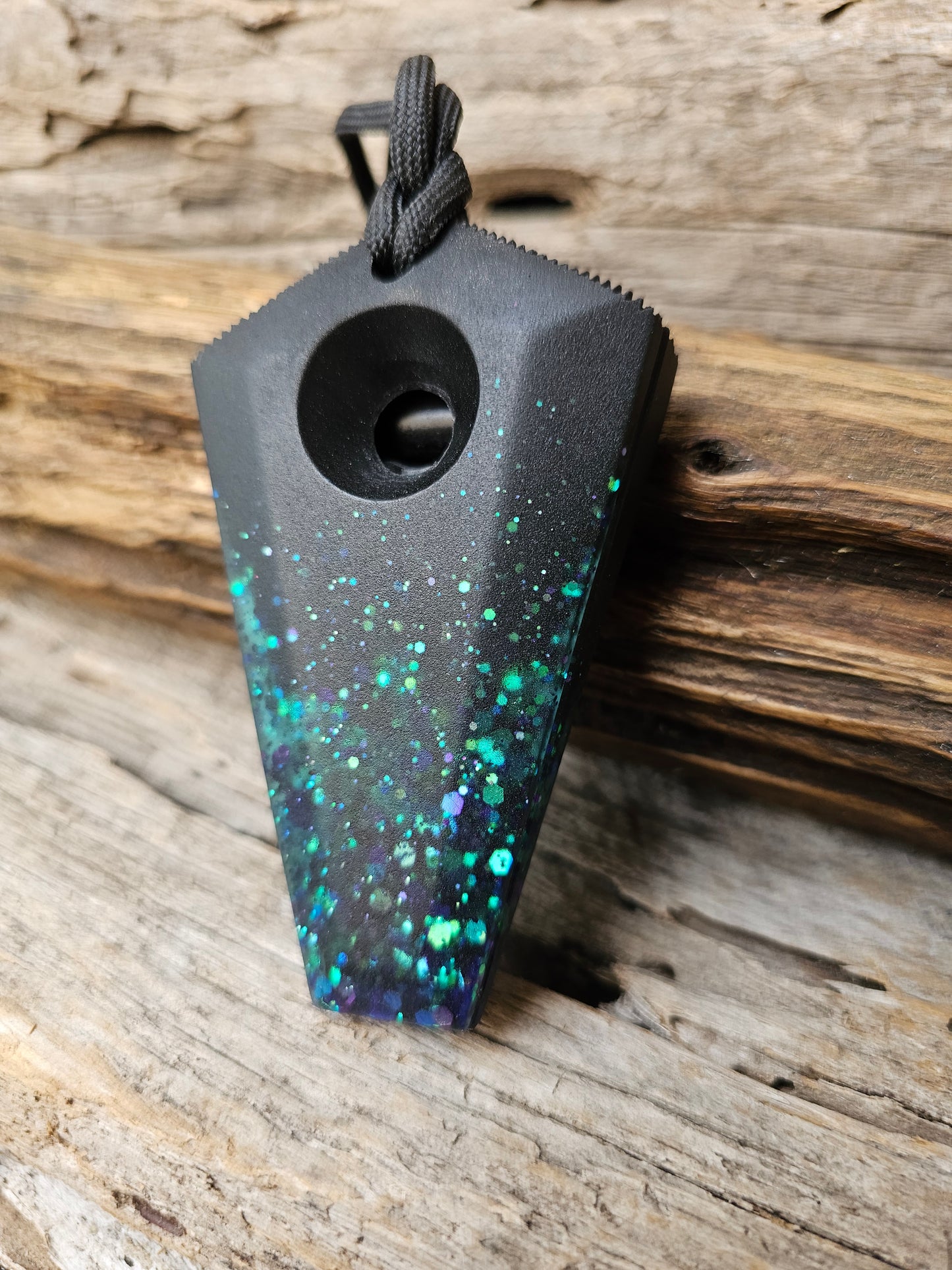 Pintail - Black and Blue and holo glitter -BLUE GHOST