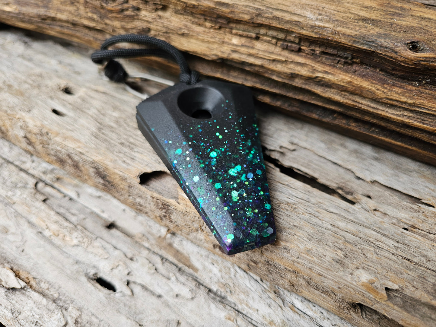 Pintail - Black and Blue and holo glitter -BLUE GHOST