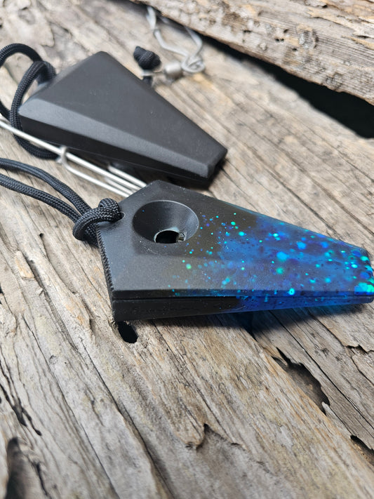 Pintail - Black with Blue and Blue Holo Shift Glitter